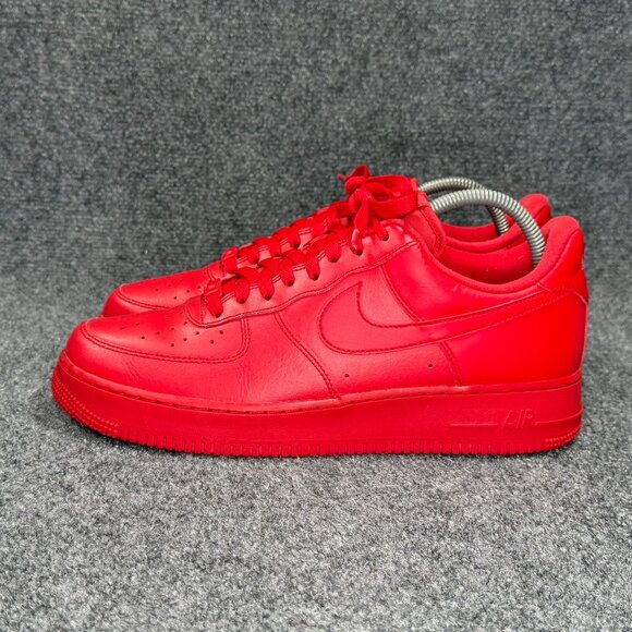 Nike Air Force 1 Low Shoes Men\'s Size 10.5 Triple Red Leather Retro‎ Athletic main image 9
